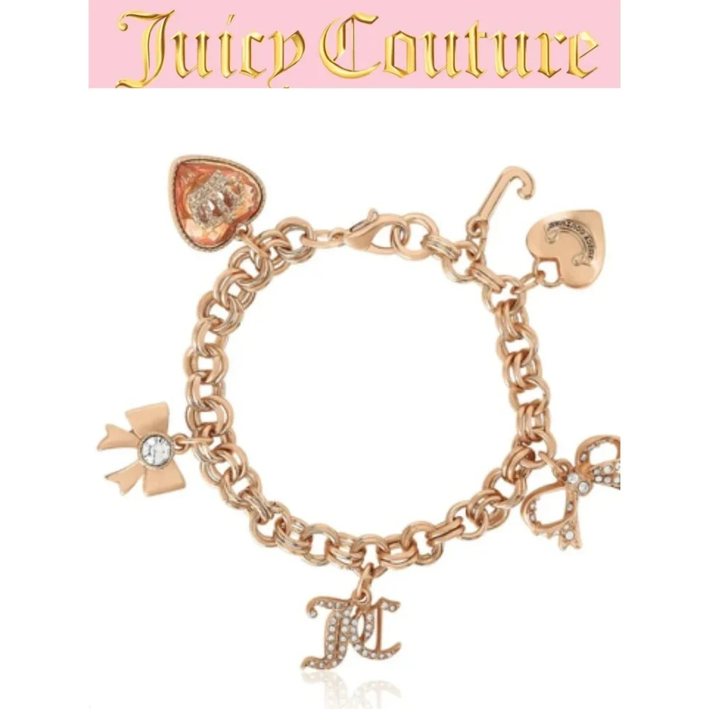 Juicy Couture‎ JC, Bow, & Heart Charm Bracelet